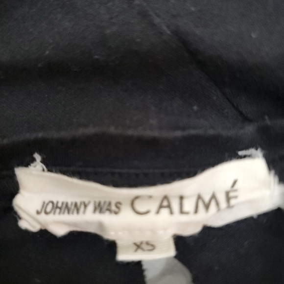 Johnny Was CALME Black Pullover Top Size XS Soft Lightweight 3/4 Sleeve Simple - Picture 3 of 8
